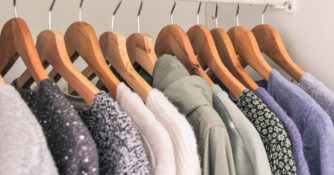 Clothes on Hangers in Closet