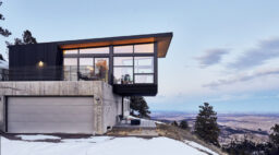 Colorado Modern House Exterior Cantilevered Living Room