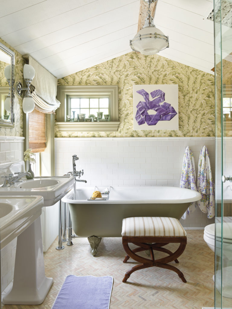 country bathroom periwinkle painting