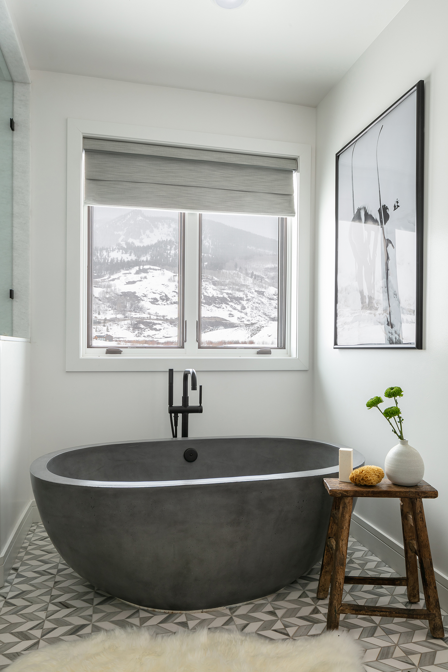 Concrete Tub in Crested Butte House by Susie Ver Alvino