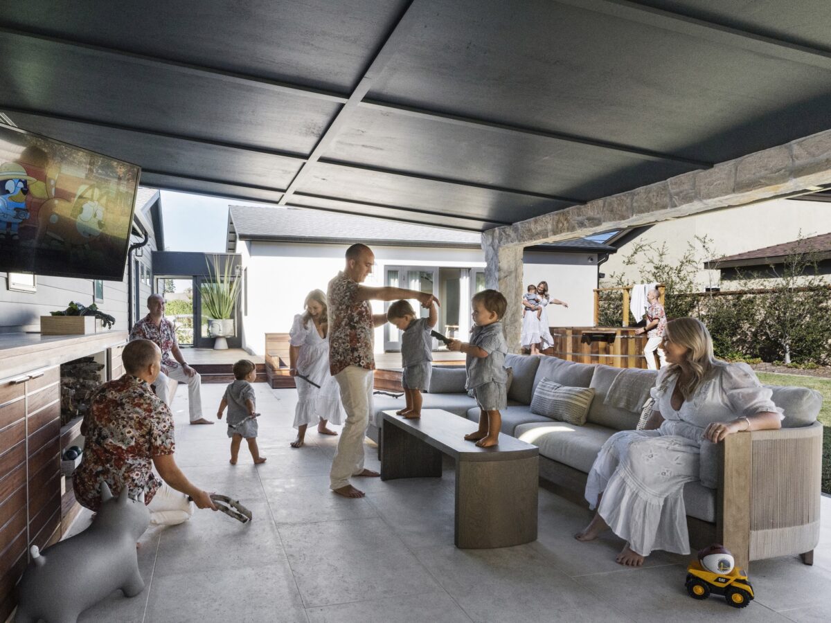 Outdoor Living Room with Family