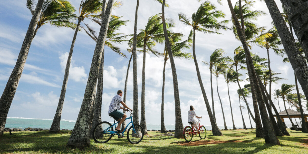 Couple Biking in Hawaii