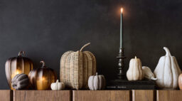 Crate & Barrel Monroe Paper Mache Pumpkins Lifestyle