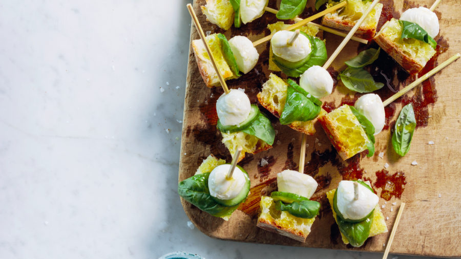 Cucumber Caprese Bites