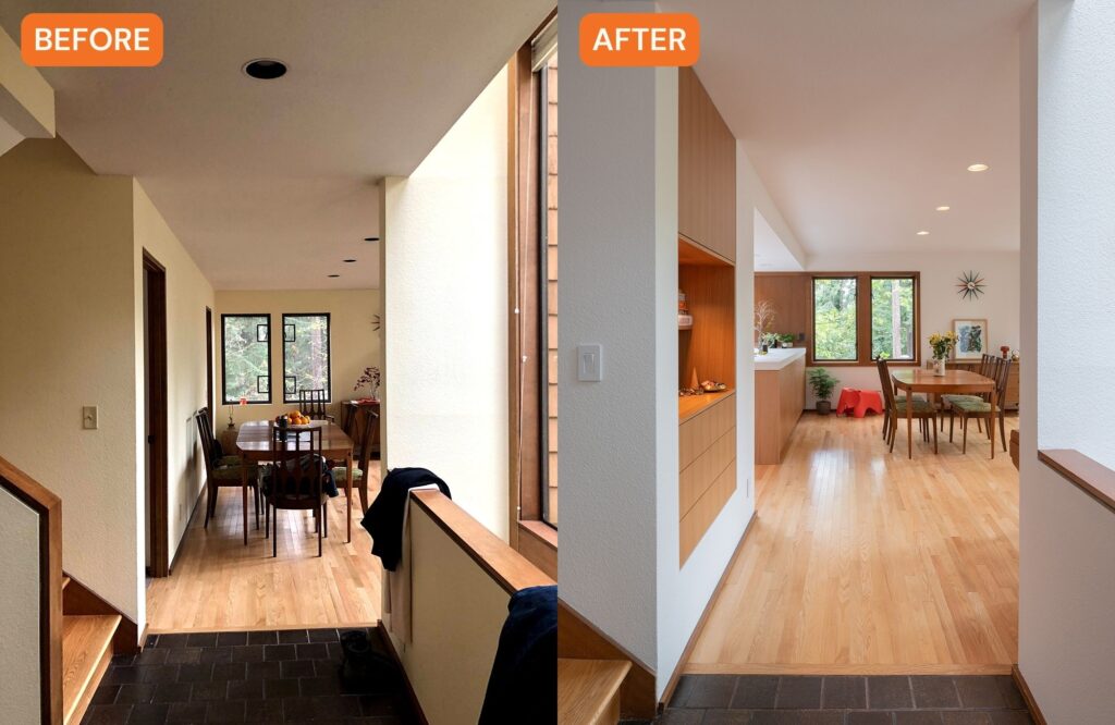 Dining Area Before and After in Mercer Island Kitchen