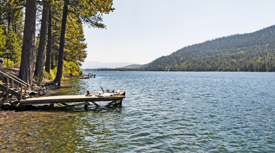 Relaxing on Dock at Donner Lake