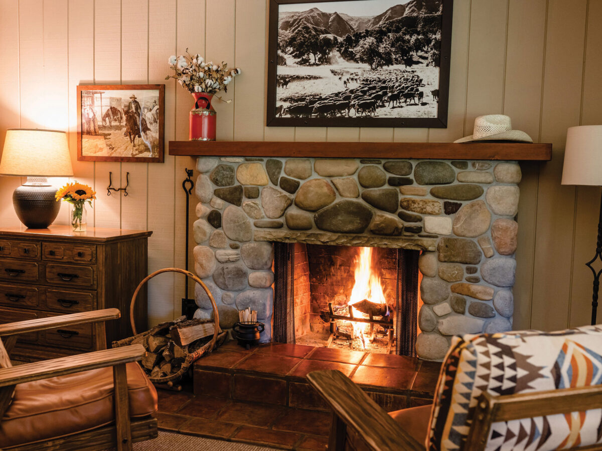 Alisal Ranch Room Interior with Fireplace