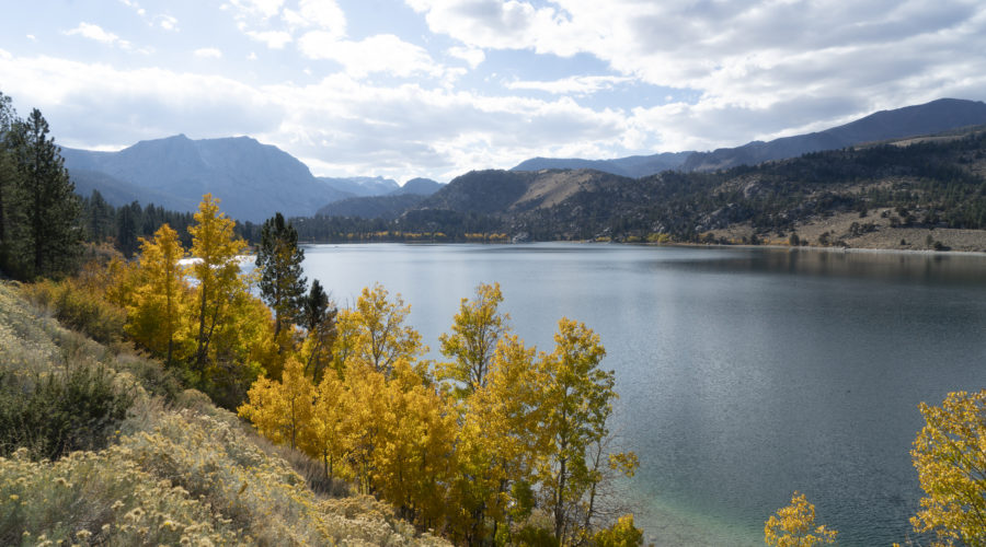 Fall color on Silver Lake on the June Lake Loop in California, which has many of the state's great fall hikes