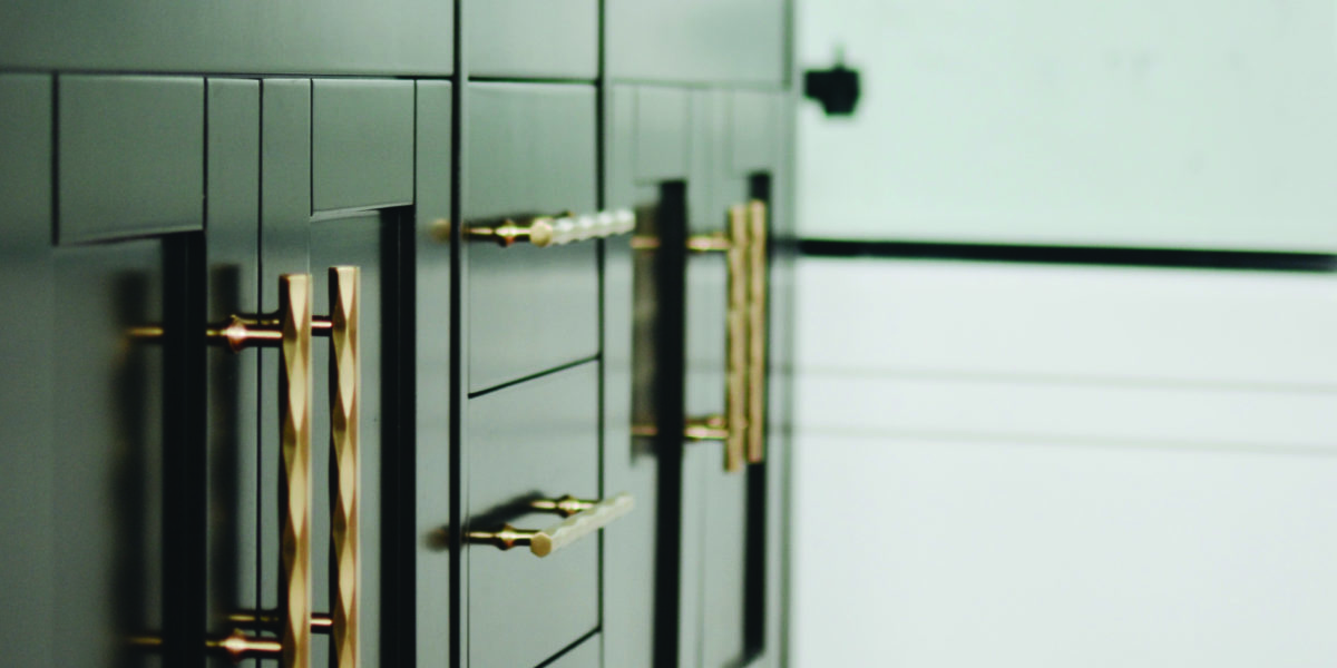 Black and gold bathroom hardware