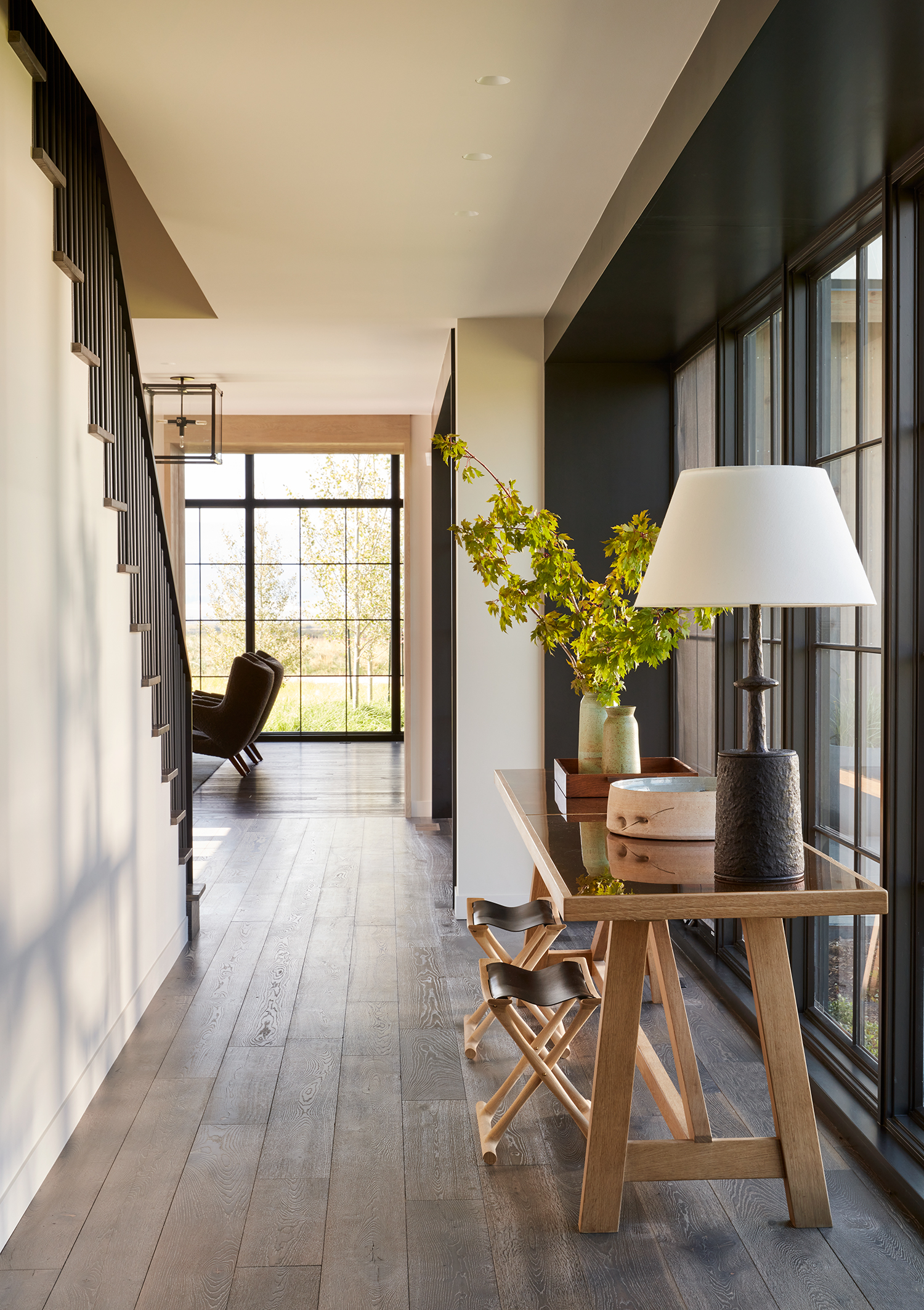 Entry Hallway in Driggs Idaho House by Robbins Architecture