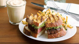 Lamb Burgers with Pea and Mint Relish