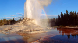 Castle Geyser erupting in Yellowstone National Park