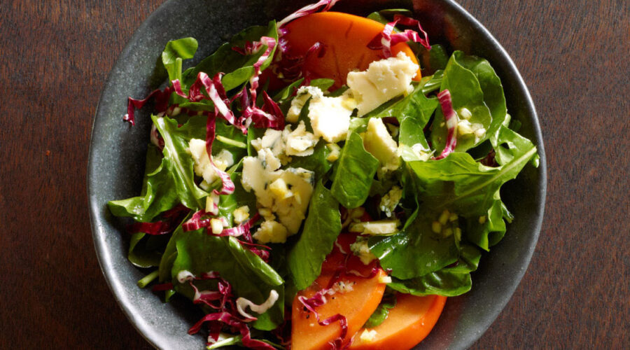Fall Greens Persimmon Salad