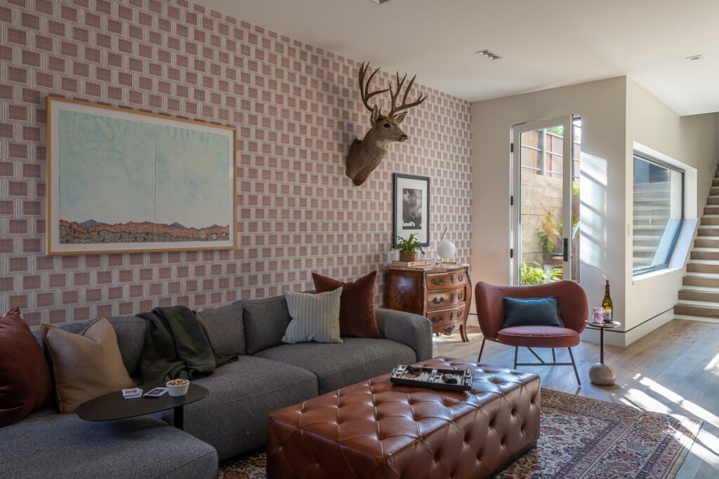 Family Room in Bozeman House by Envi Interior Design