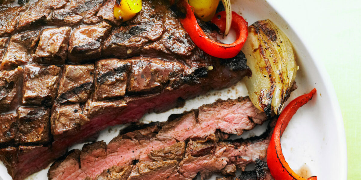 Grilled Flank Steak, Onion, and Peppers Recipe – Sunset Magazine