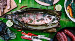 Whole Roasted Sea Bass with Chile Garlic Vinegar