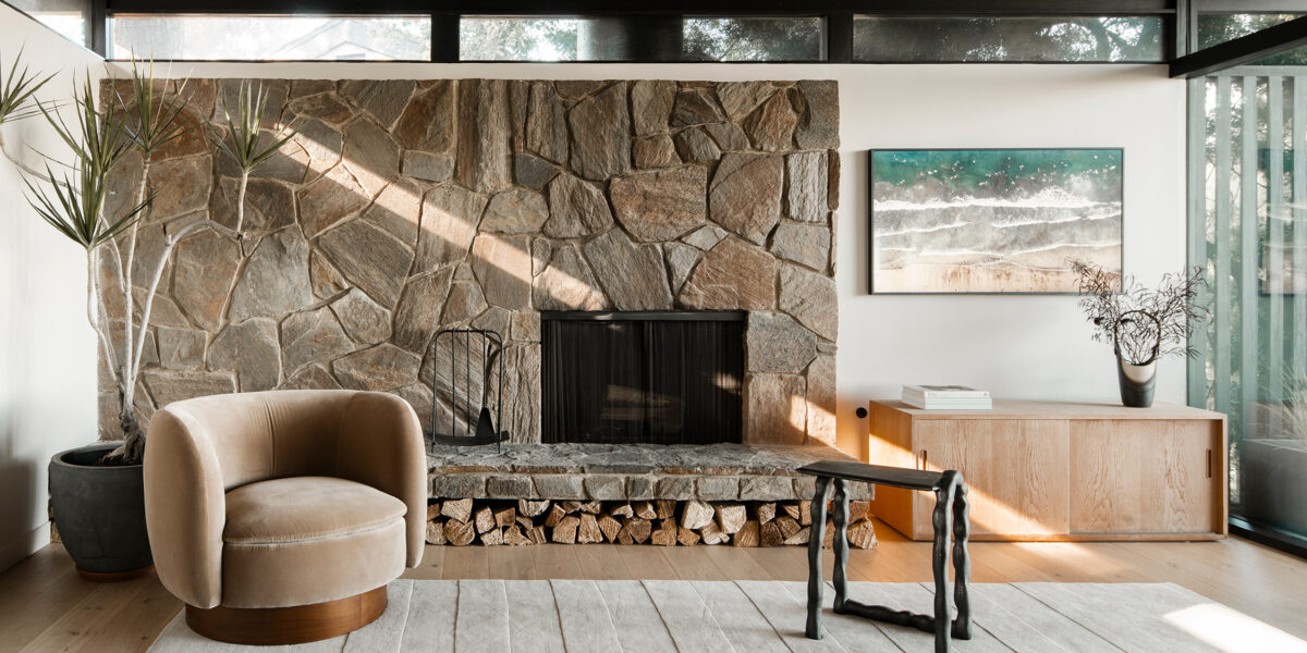 Fireplace in Buff & Hensman House by Stephani Gan Mejia