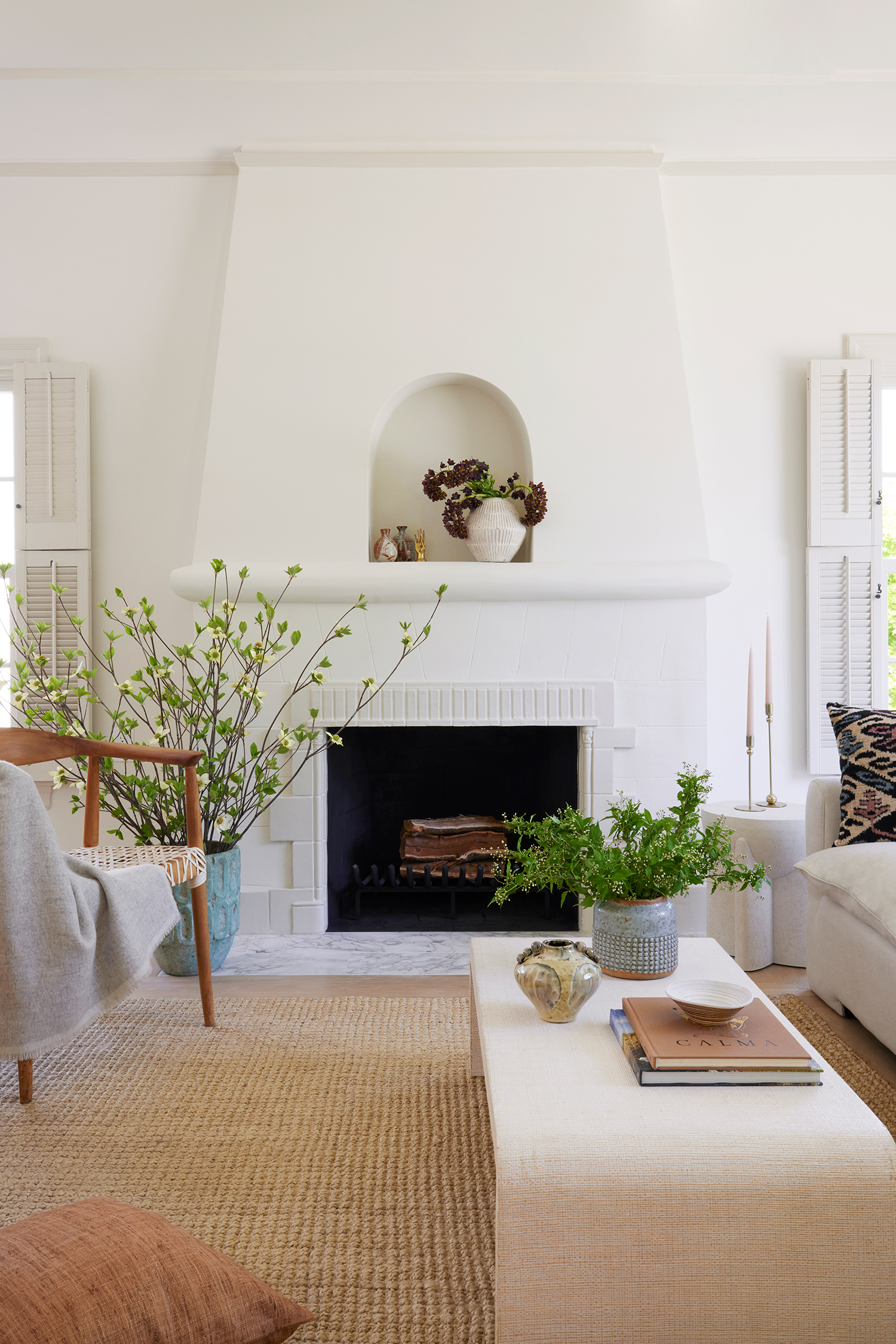 Fireplace in French Normandy Alameda House by Jen McAnaney