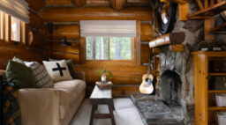 Fireplace Lake Tahoe Cabin by Yen Collective