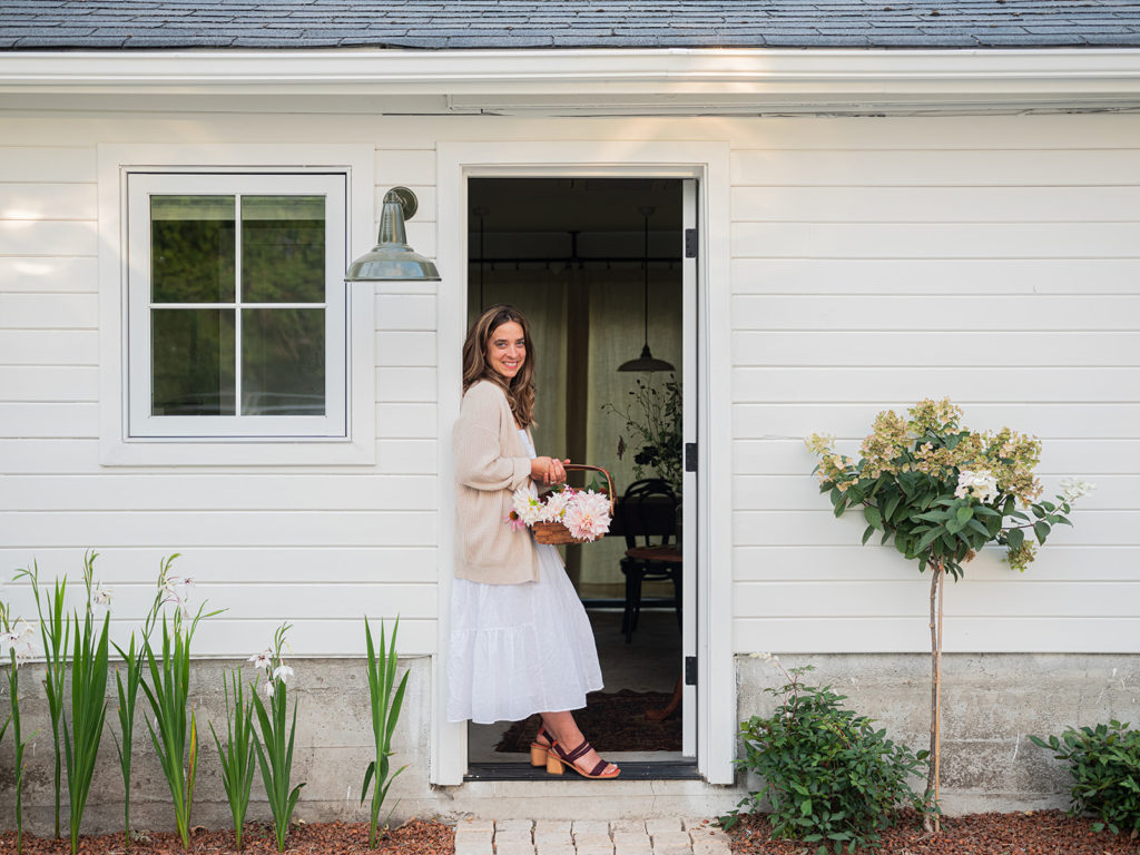 Teressa Johnson at her floral design studio