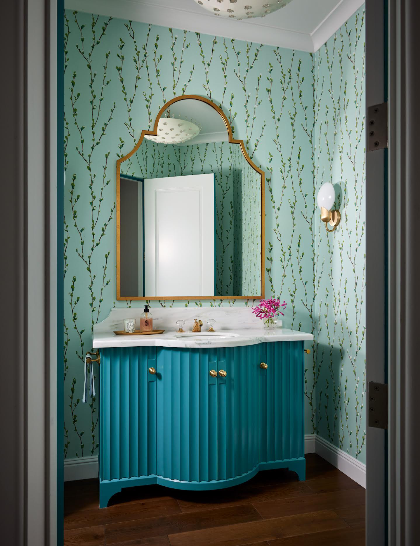 Fluted Bathroom Vanity Christine Markatos Lowe Design