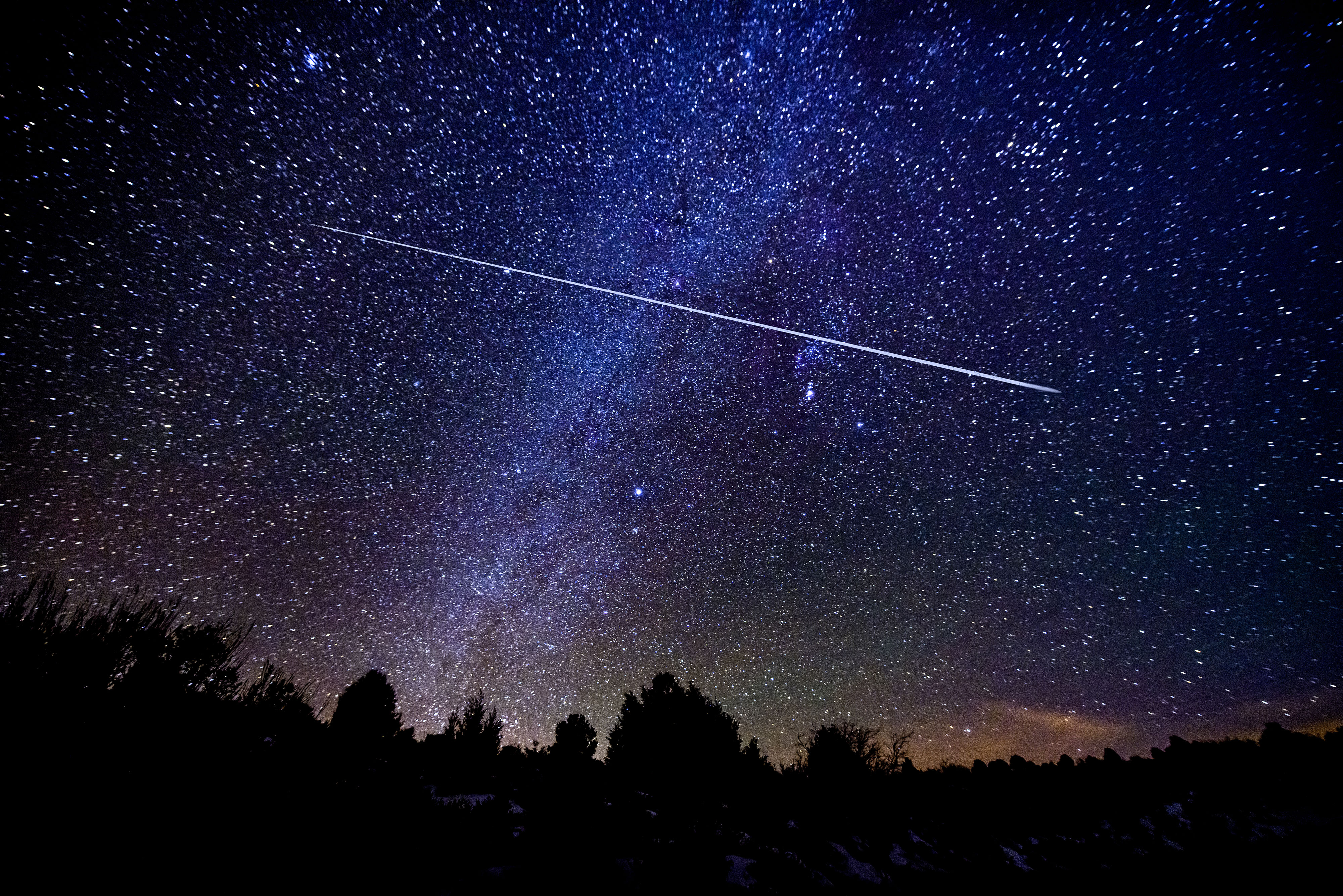 Meteor Streaking across the Sky
