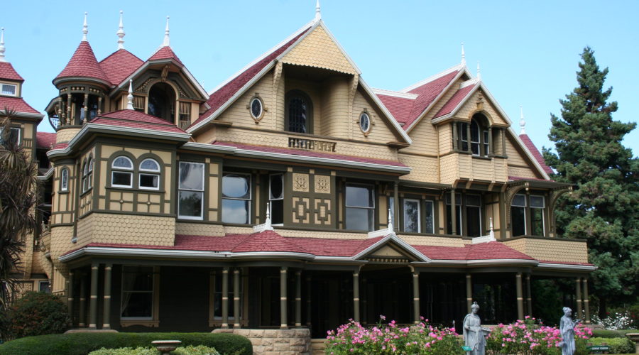 The exterior of the Winchester Mystery House, which has great ghost tours