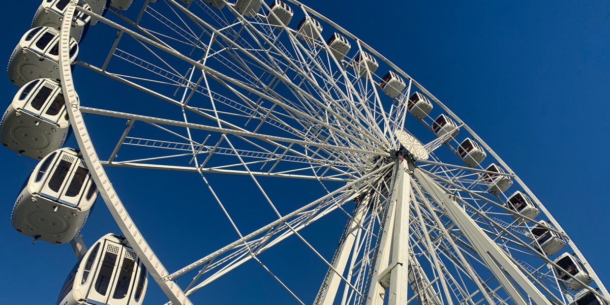 Golden Gate Park San Francisco SkyStar Observation Wheel from the ground looking up