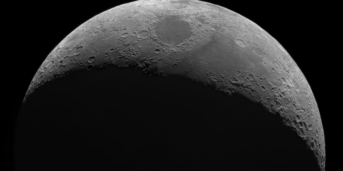 Moon with a Dramatic Terminator Line