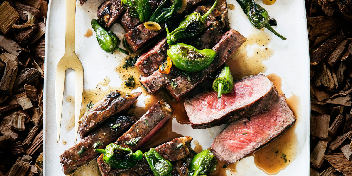 Grilled Rib-Eye Steaks & Blistered PadrÃƒÂ³n Peppers Recipe – Sunset Magazine