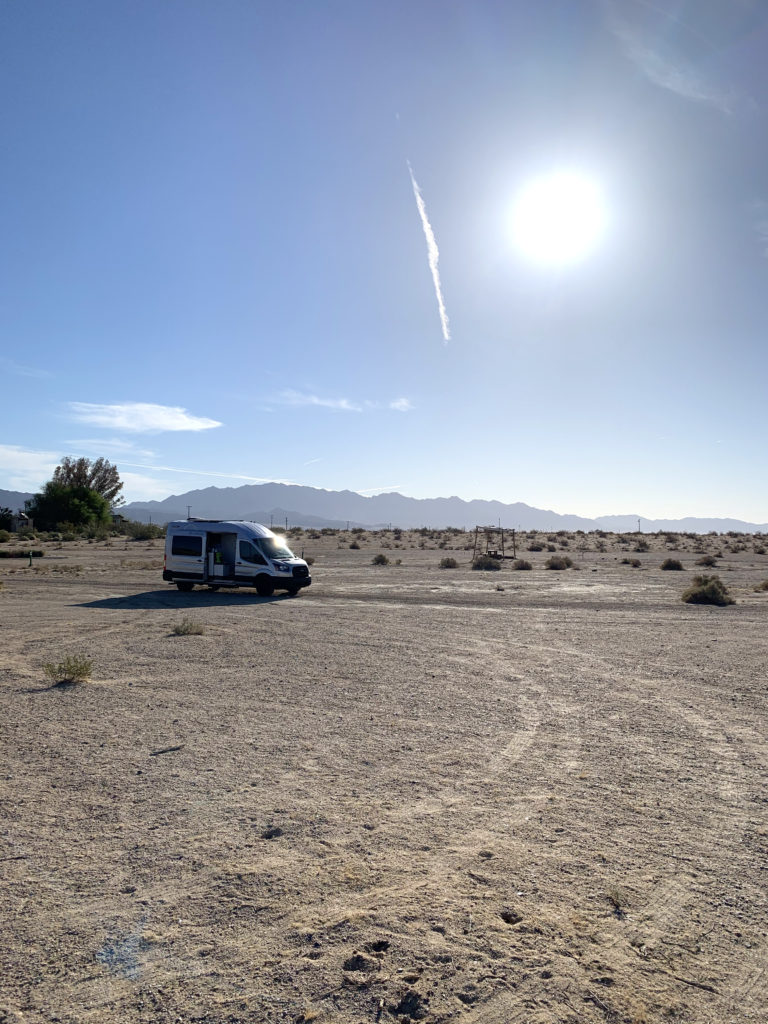 Camper van Wonder Valley Hipcamp Mojave Stars