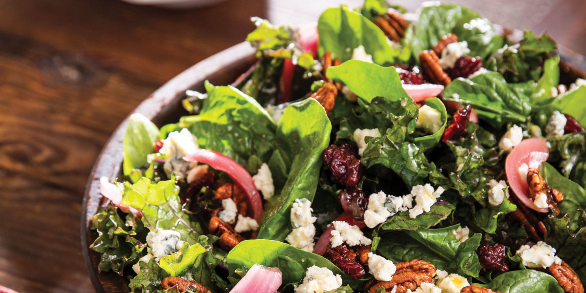 Spinach, Kale, and Dried Cherry Salad Recipe Sunset Magazine