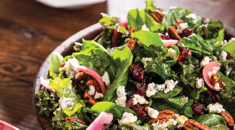Spinach, Kale, and Cherry Salad