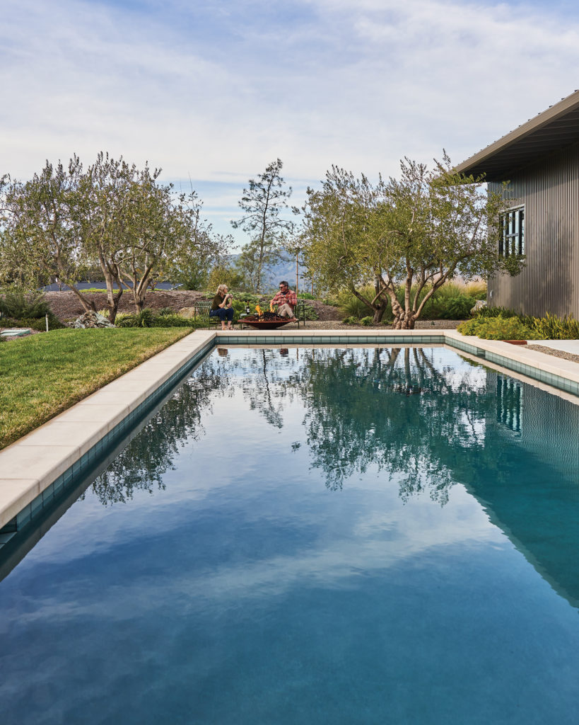 Pool in backyard of Napa, California home
