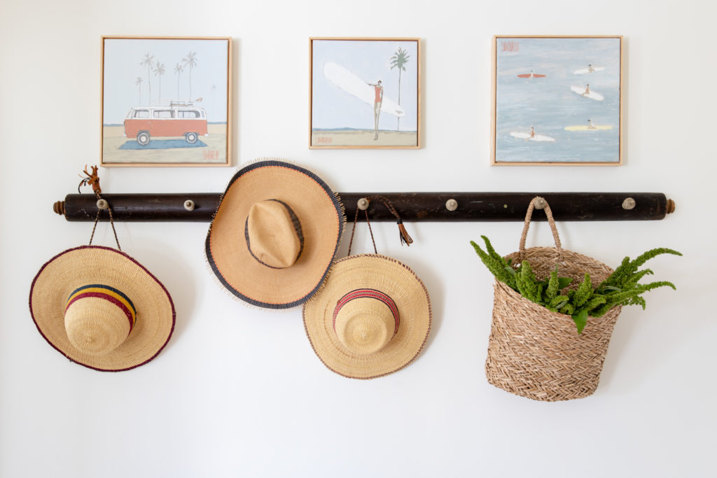 peg rail straw hats montecito