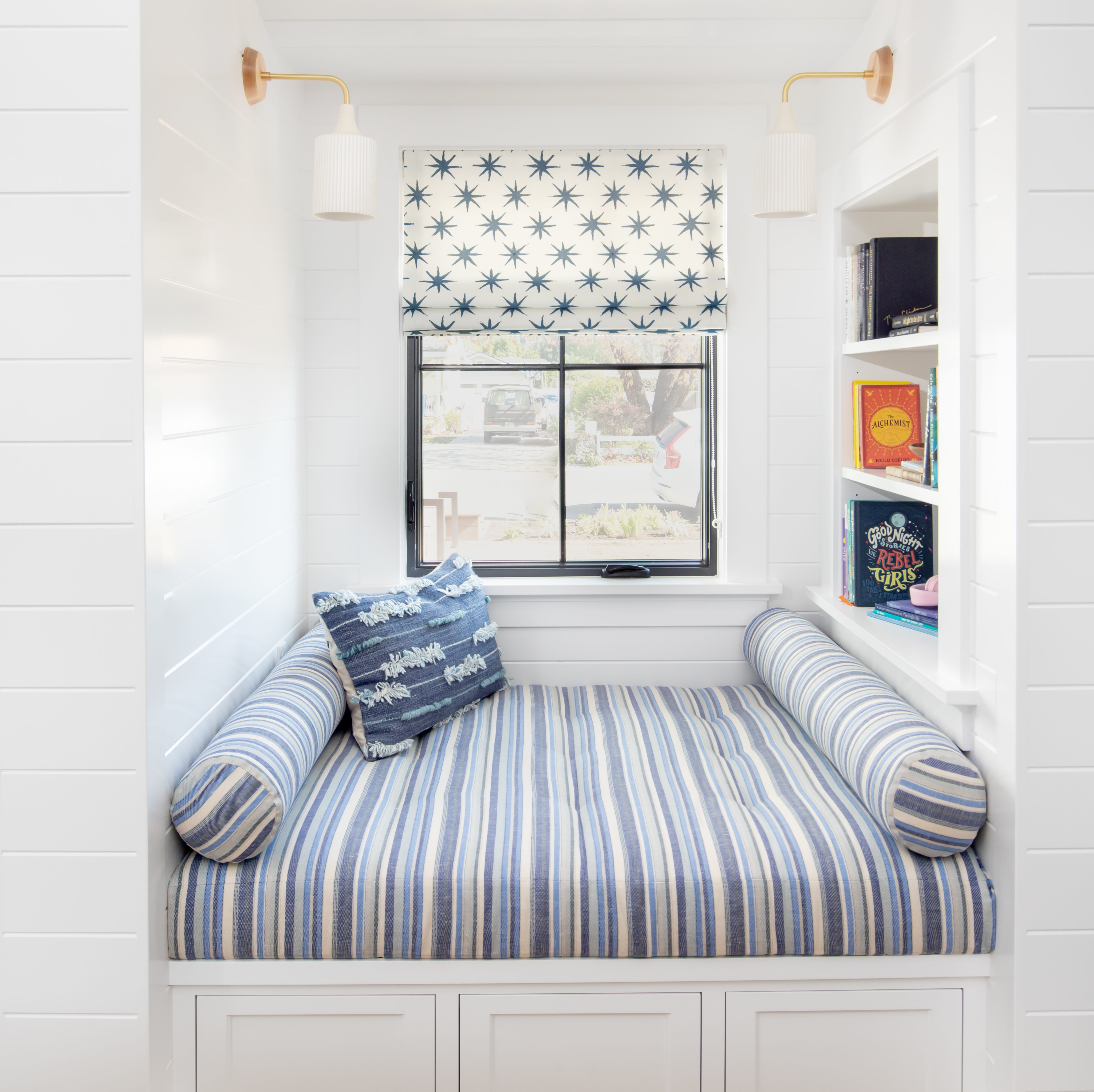 Built-Ins Reading Nook Closeup