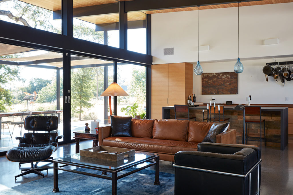 living room Sacramento modern house Klopf Architecture