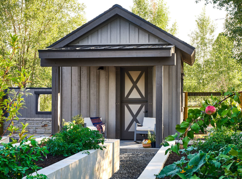 Garden shed in yard of Park City home
