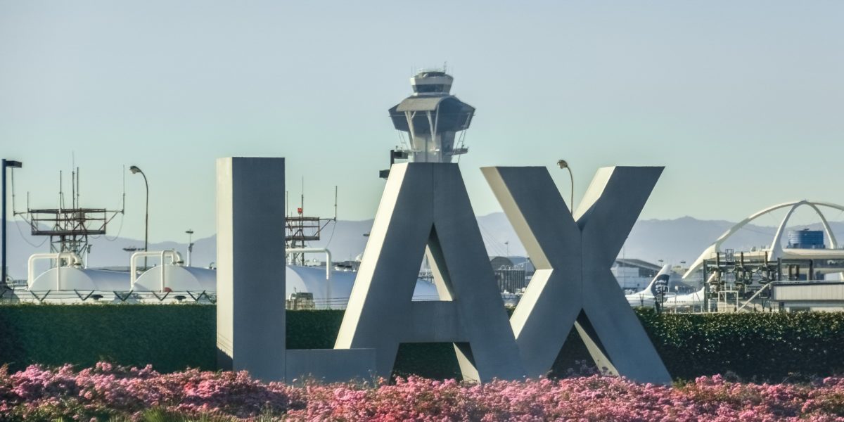 LAX sign at Los Angeles Airport