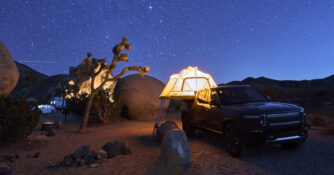 Joshua Tree National Park Night Sky Rivian Camping
