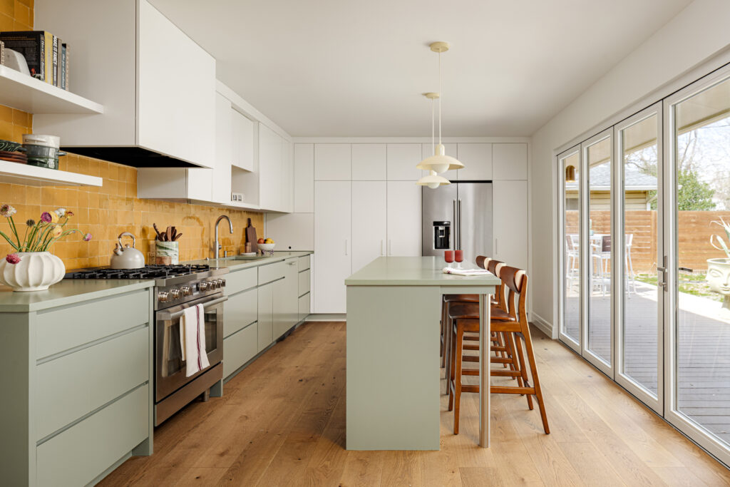 Kitchen in Austin Mid-Century House by Moontower Design-Build