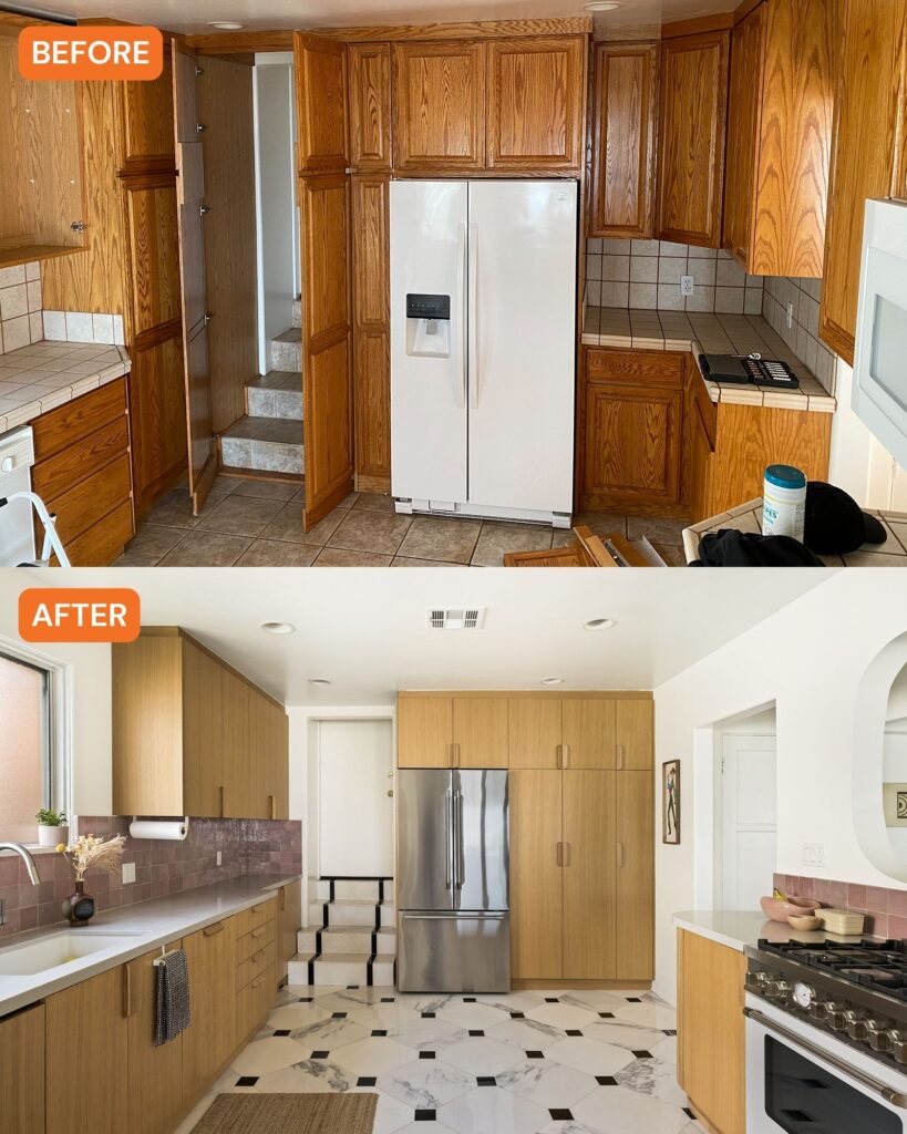 Kitchen Before and After in Mayer Hawthorne Los Feliz Home