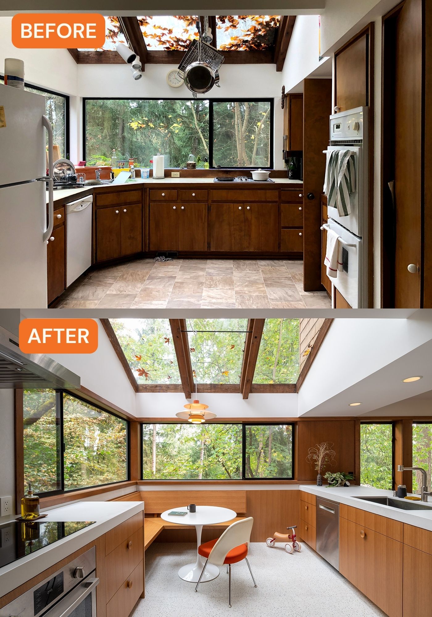 Kitchen Before and After in Mercer Island