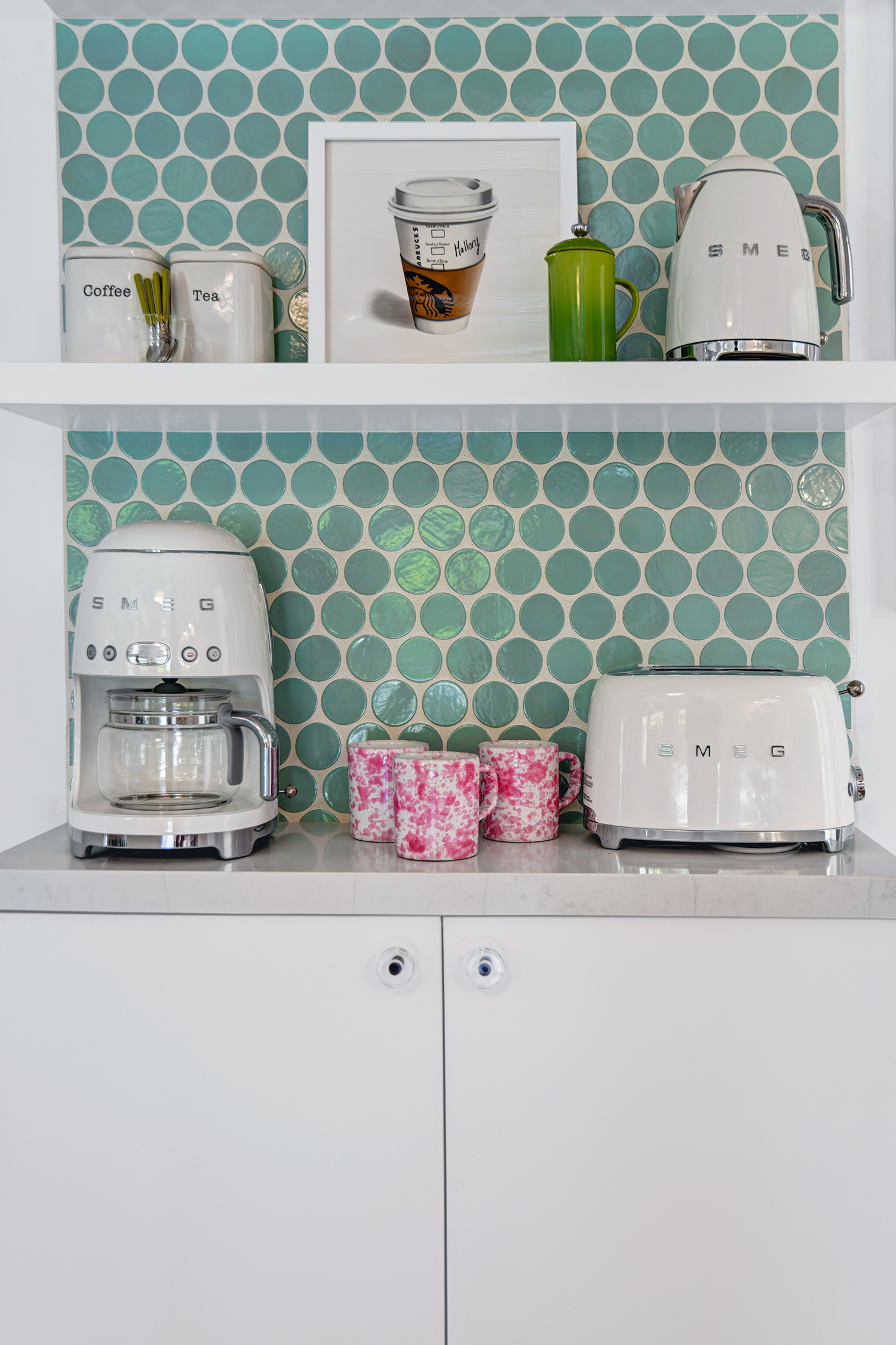 Kitchen Shelves in Pop Pad Palm Springs House