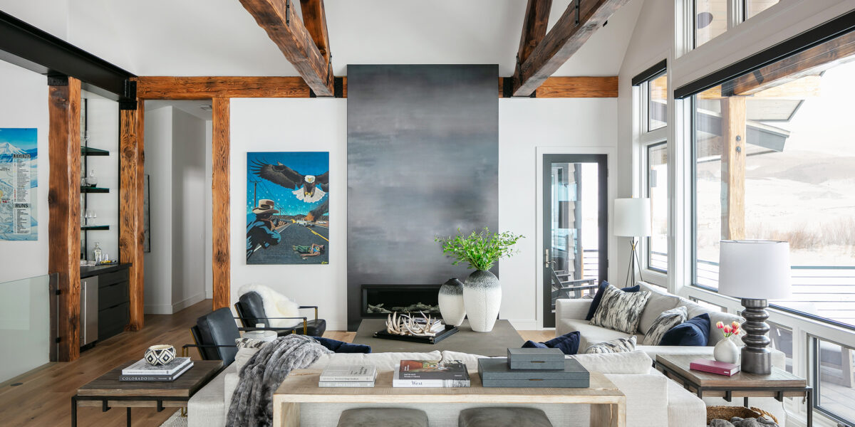 Living Room in Crested Butte House by Susie Ver Alvino