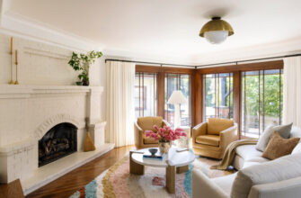 Living Room Fireplace in Oakland Craftsman by Emily Finch