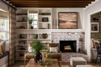 Living Room Long Beach Cottage by Krimson Haus