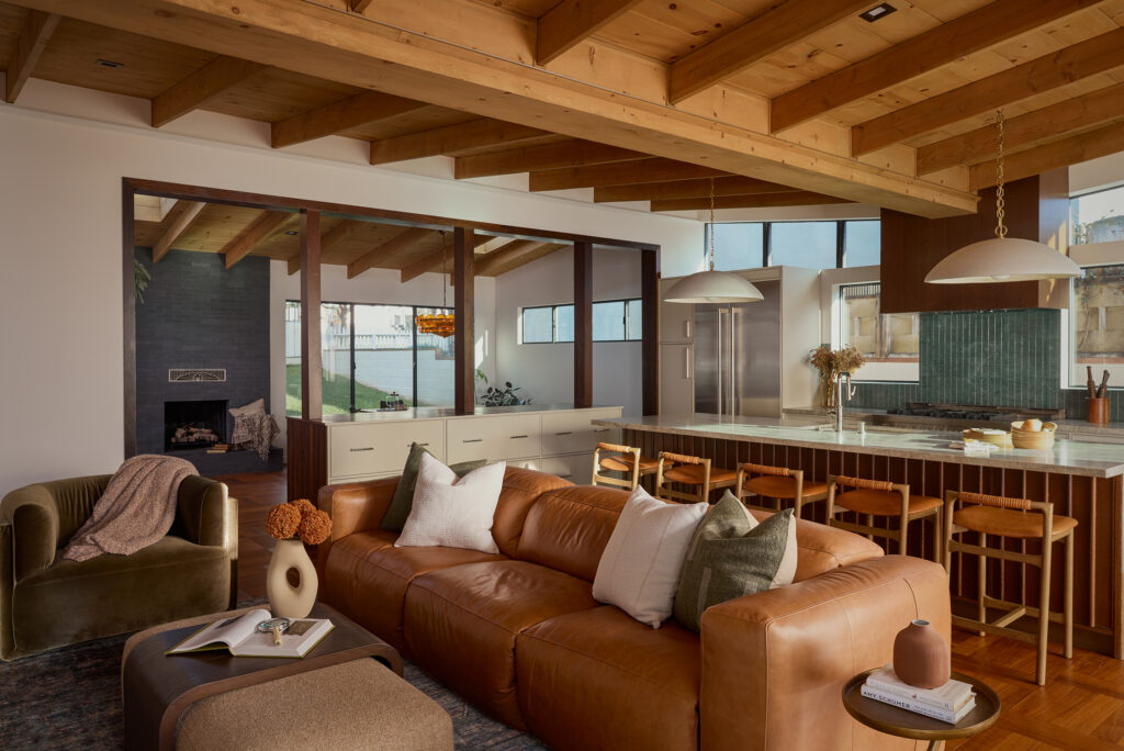 Living Room Mid-Century El Segundo House by Vitale Design Group