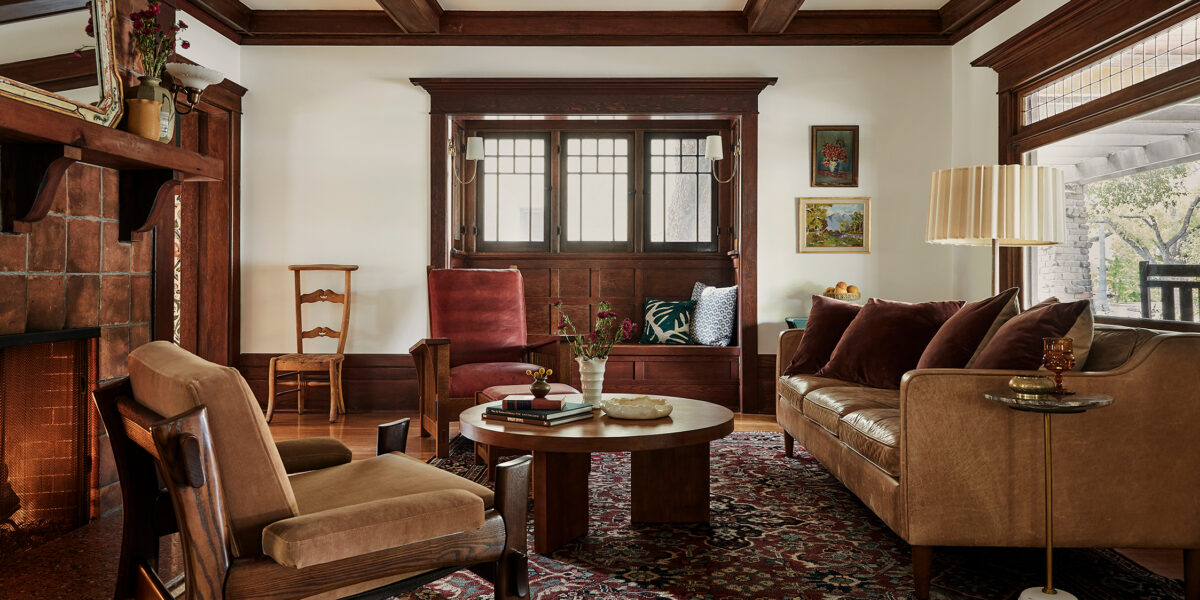 Living Room in Pasadena Craftsman by Jamie Haller