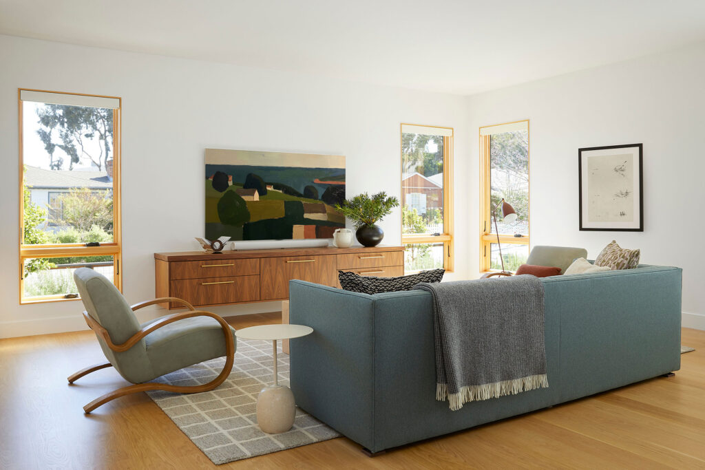 Living Room in San Mateo Remodel by Banner Day Interiors and YAC